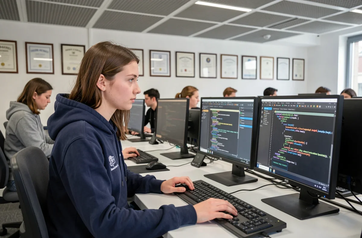 Étudiante en ingénierie informatique travaillant sur des simulations de code à l'ENSEIRB-MATMECA Bordeaux INP