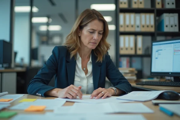 Fonctionnaire du ministère de l'Éducation nationale analysant des documents relatifs à la réforme du Pacte enseignant 2026