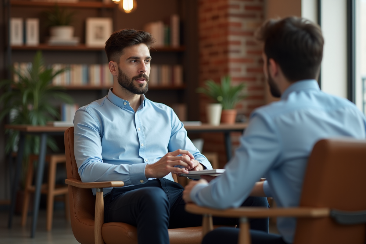 Jeune homme en entretien d