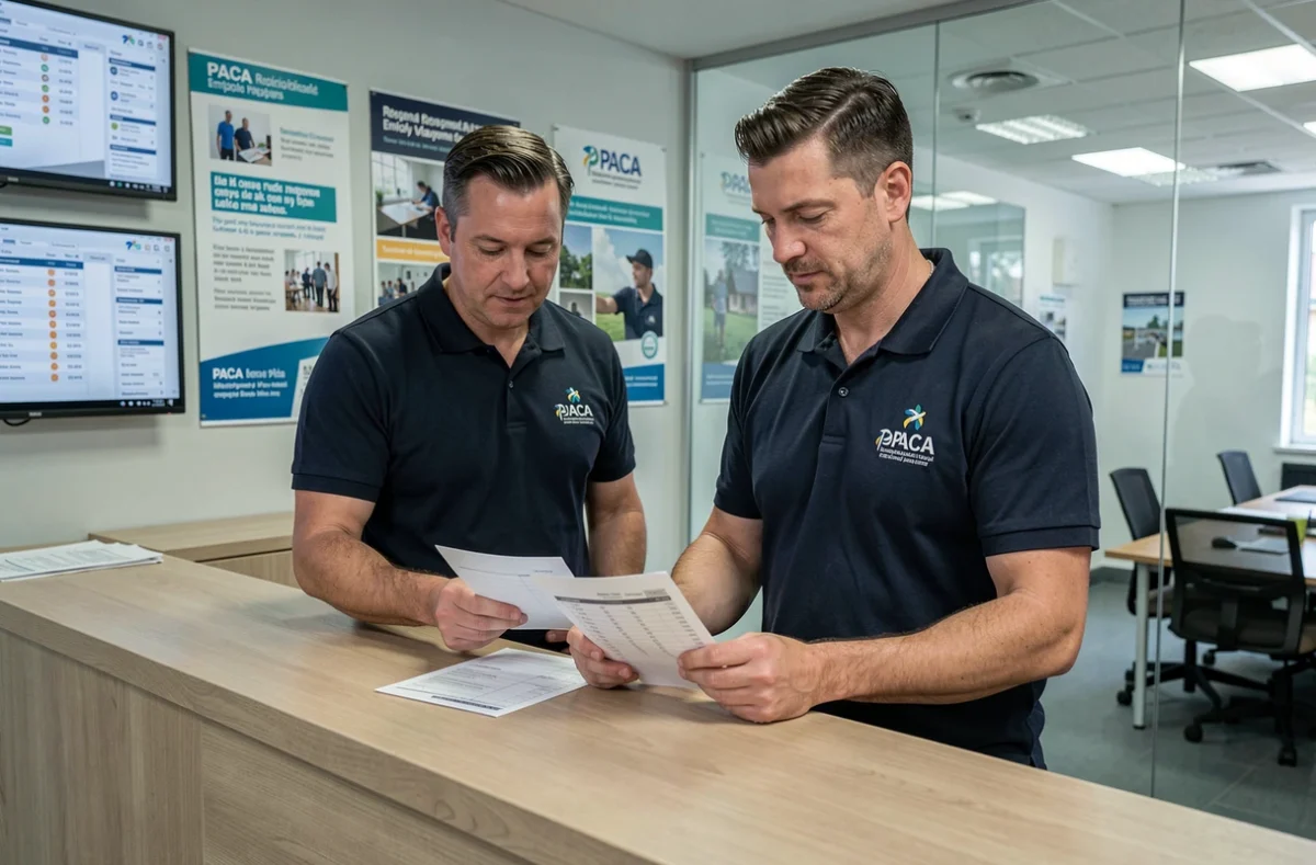 Deux formateurs de S2S PACA Formation consultant les plannings de cours dans les bureaux du centre à Marseille